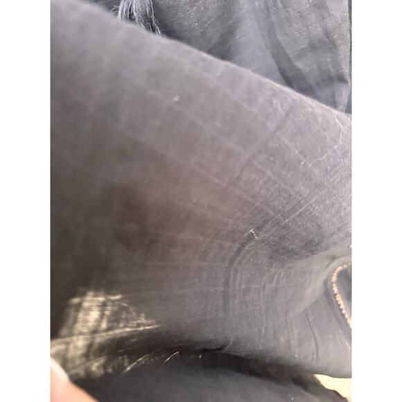 Boemo Sz S Levi’s Black Embroidered Open Back Gauze Cotton Maxi Dress Boho Beach - Picture 13 of 13